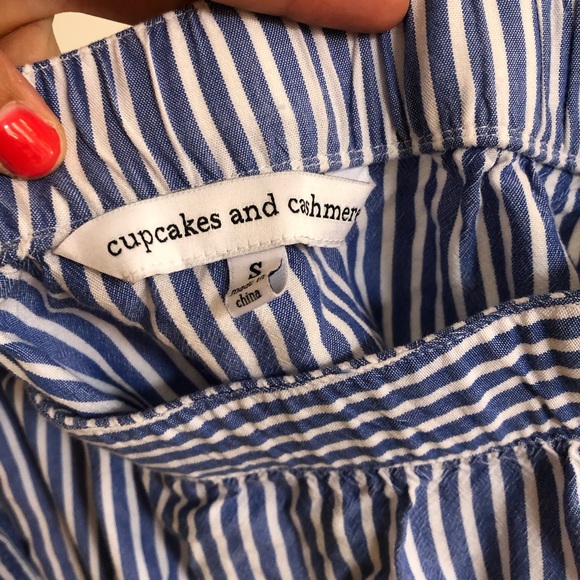 Striped Off-the-Shoulder Eyelet Top or Mini Skirt - Picture 12 of 13